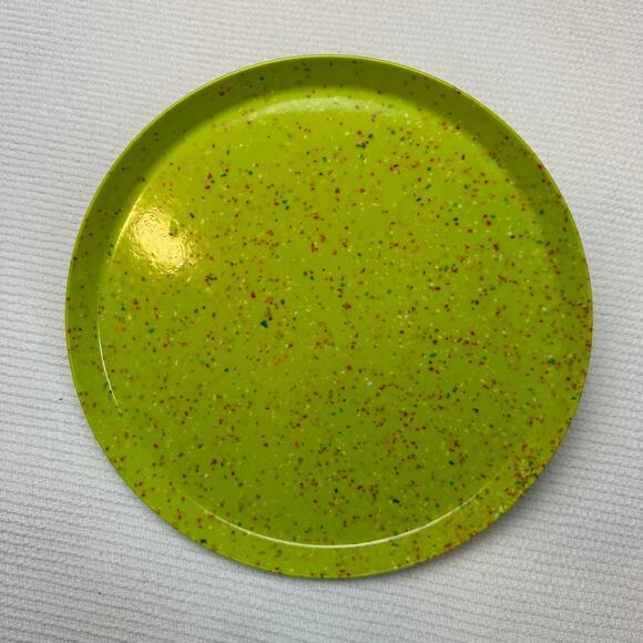 Zak! Designs Kiwi Lime Confetti Melamine plate 9" - Picture 1 of 3
